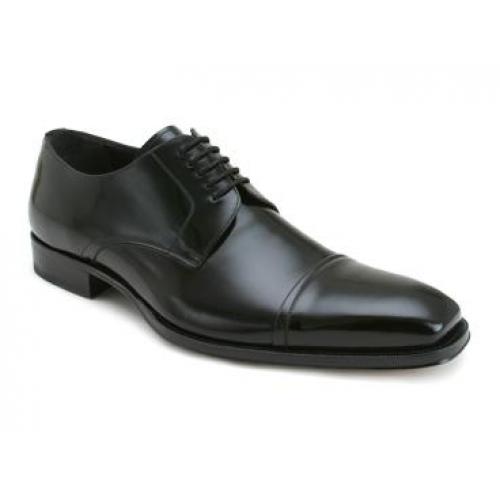 Mezlan "Duke" 2652 Black Genuine Polished Corodovan Leather Shoes